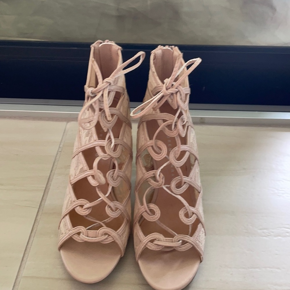 Beige High Heel Shoes. 3 1/2” heel